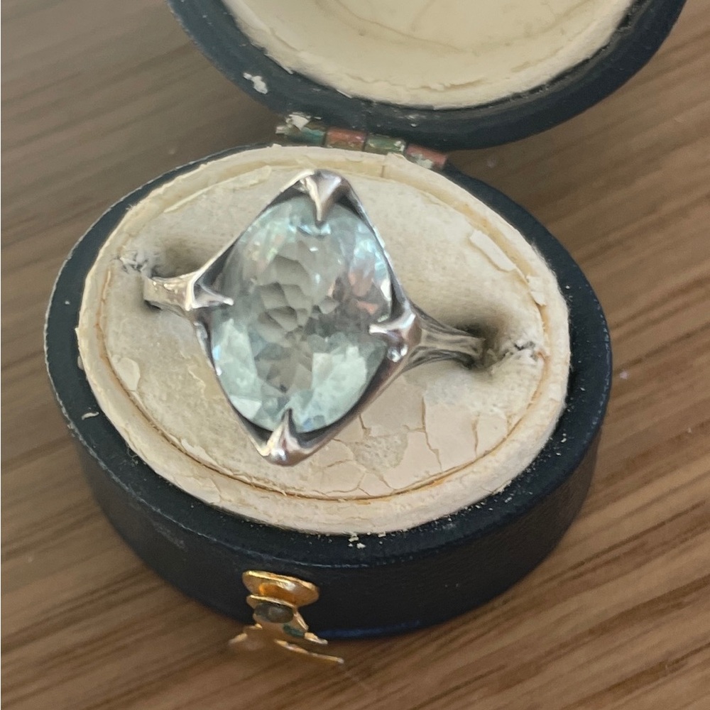 Ecclesia Elegant aqua Marine Retired  Tracery Ring